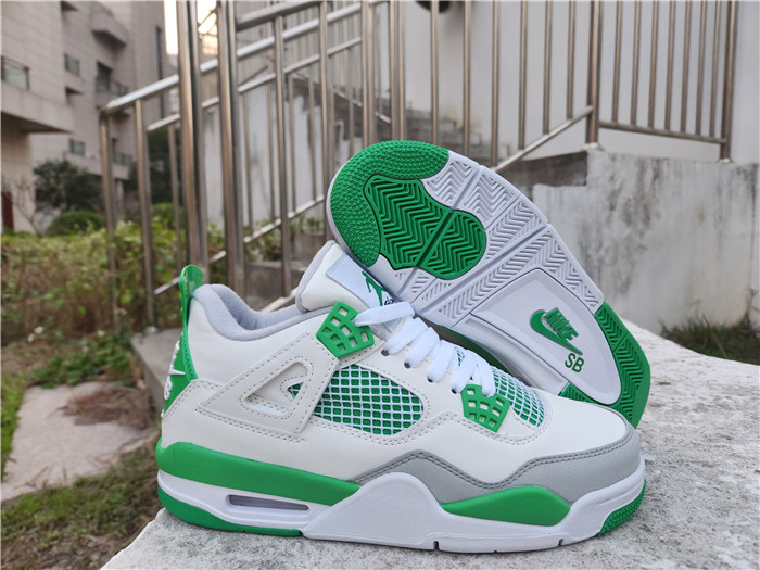 Men's Running weapon Air Jordan 4 Shoes Green/White 0136